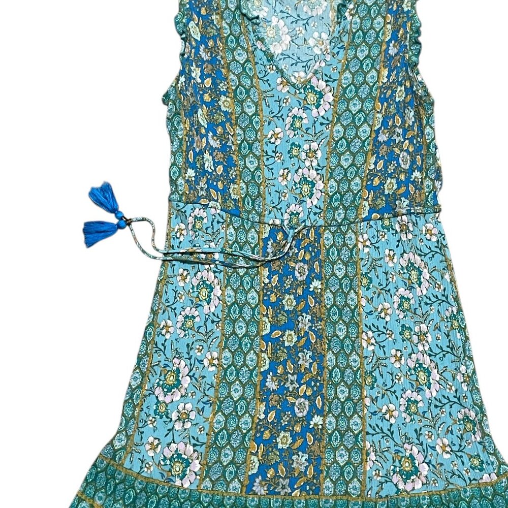 Knox Rose Boho Midi Sleeveless Dress with Drawstring Accent Waist Size M - Picture 2 of 6